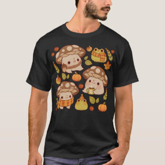 Schattigee paddenstoel en Froggie Herfst - Bruin T-shirt