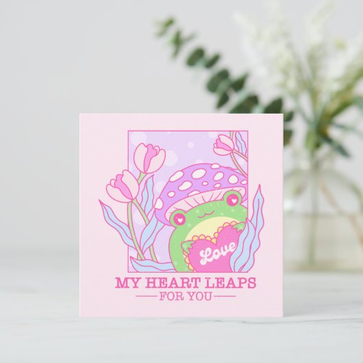 Schattigee paddenstoel en kikker - My Heart Leaps (Staand voorkant)