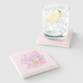 Schattigee paddenstoel en kikker - My Heart Leaps  Stenen Onderzetter (Zijkant)