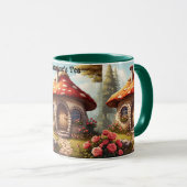 Schattigee paddenstoel feeënhuis met bewerkbare na mok (Voorkant rechts)