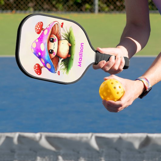 Schattigee paddenstoel illustratie pickleball paddle (Insitu)