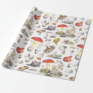 Schattigee paddenstoel kikker slak woud patroon cadeaupapier
