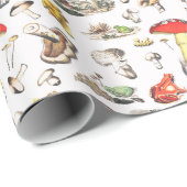 Schattigee paddenstoel kikker slak woud patroon cadeaupapier (Rol Hoek)