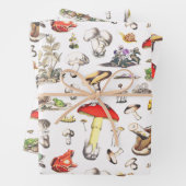 Schattigee paddenstoel kikker slak woud patroon inpakpapier vel (In situ)