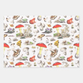 Schattigee paddenstoel kikker slak woud patroon inpakpapier vel (Voorkant)