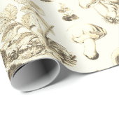 Schattigee paddenstoel kikker slakkenbos beige pat cadeaupapier (Rol Hoek)