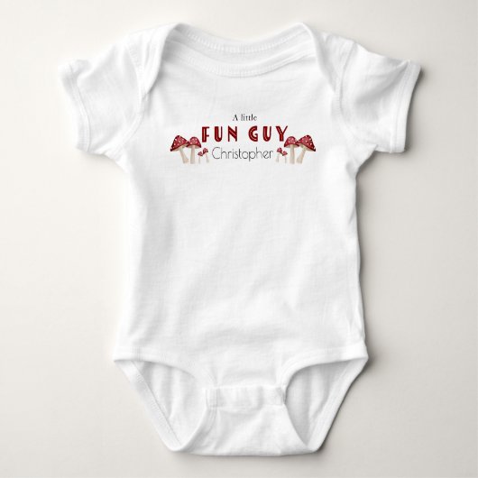 Schattigee paddenstoel Little Fun Guy Baby shower  Romper (Voorkant)