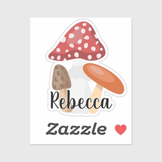 Schattigee paddenstoel monogram naam sticker (Vel)