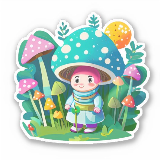 Schattigee paddenstoel sticker pack (Voorkant)