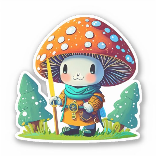 Schattigee paddenstoel sticker pack (Voorkant)