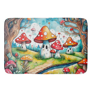 Schattigee paddenstoelen bladeren cottage core des badmat