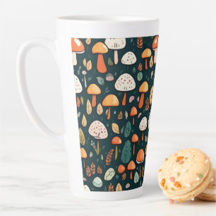 Schattigee paddenstoelen bladeren cottage core des latte mok
