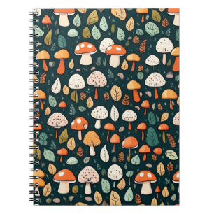 Schattigee paddenstoelen bladeren cottage core des notitieboek
