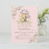 Schattigee Paddenstoelen Bloemen Baby shower Kaart (Staand voorkant)