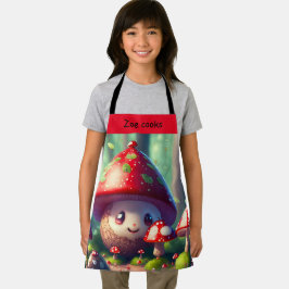 Schattigee paddenstoelen in het bos - aangepaste k schort