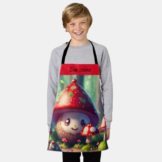 Schattigee paddenstoelen in het bos - aangepaste k schort (Gedragen)