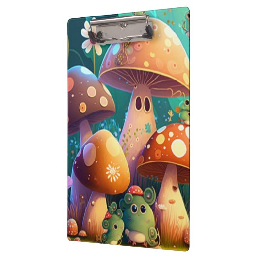 Schattigee paddenstoelen in het bos Spiral Notitie Klembord (Links)