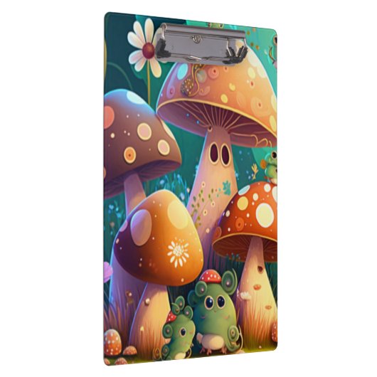 Schattigee paddenstoelen in het bos Spiral Notitie Klembord (Rechts)