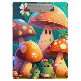 Schattigee paddenstoelen in het bos Spiral Notitie Klembord