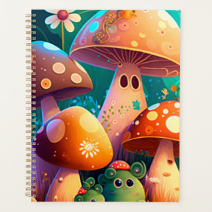 Schattigee paddenstoelen in het bos Spiral Notitie Planner