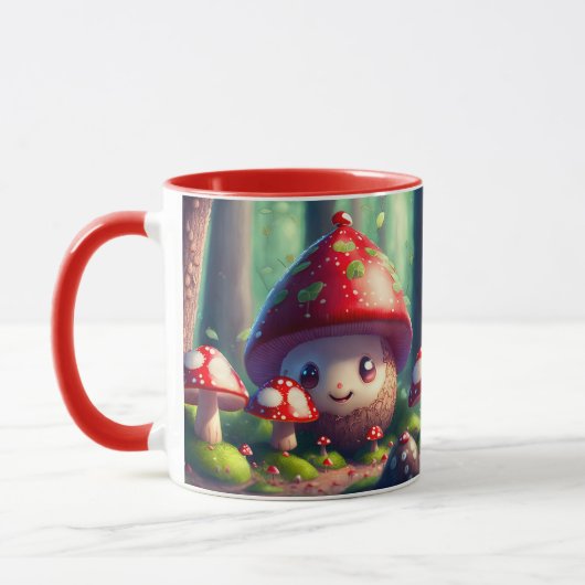 Schattigee paddenstoelen in het bos - veel succes mok (Links)