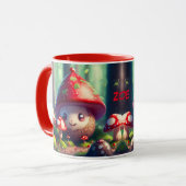 Schattigee paddenstoelen in het bos - veel succes mok (Voorkant links)