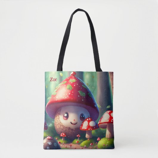 Schattigee paddenstoelen in het bos - veel succes  tote bag (Voorkant)