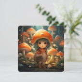 Schattigee paddenstoelen platte kaart (Staand voorkant)