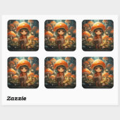 Schattigee paddenstoelen sticker (Vel)