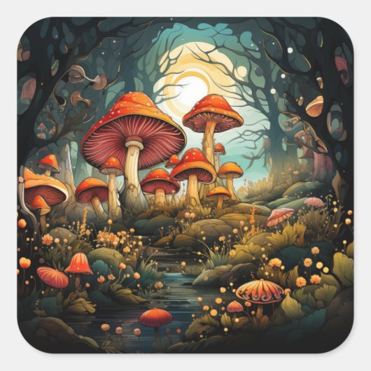 Schattigee paddenstoelen sticker (Voorkant)