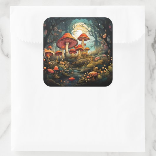 Schattigee paddenstoelen sticker (Tas)