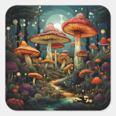 Schattigee paddenstoelen sticker (Voorkant)