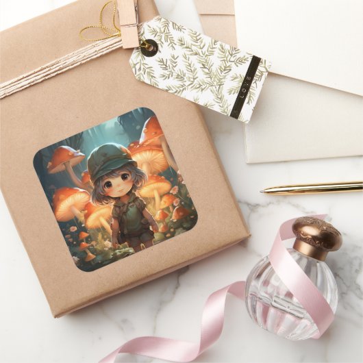 Schattigee paddenstoelen sticker (Geschenken)