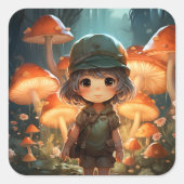 Schattigee paddenstoelen sticker (Voorkant)