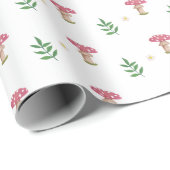 Schattigee paddenstoelenbloem en -blad cadeaupapier (Rol Hoek)