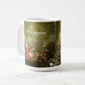 Schattigee paddenstoelenfee in het bos koffiemok (Voorkant links)