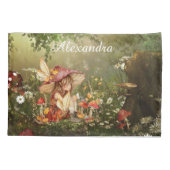 Schattigee paddenstoelenfee in het bos kussensloop (Achterkant)