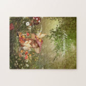 Schattigee paddenstoelenfee in het bos legpuzzel (Horizontaal)
