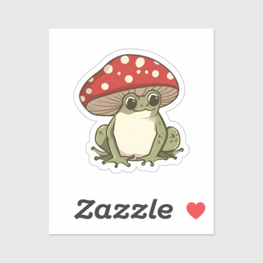 Schattigee paddenstoelenkikker sticker (Vel)
