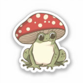 Schattigee paddenstoelenkikker sticker (Voorkant)