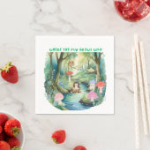 Schattigee paddenstoelenvrienden met hun bosvriend servet (Insitu)