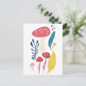 Schattigee paddenstoelillustratie briefkaart (Staand voorkant)