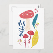 Schattigee paddenstoelillustratie briefkaart (Voorkant / Achterkant)