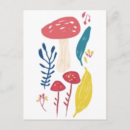 Schattigee paddenstoelillustratie briefkaart