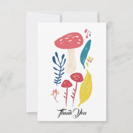 Schattigee paddenstoelillustratie Klein Bedankkaart