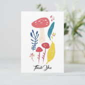 Schattigee paddenstoelillustratie Klein Bedankkaart (Staand voorkant)