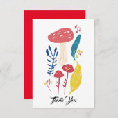 Schattigee paddenstoelillustratie Klein Bedankkaart (Voorkant / Achterkant)