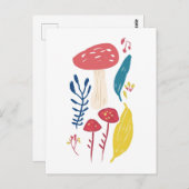 Schattigee paddenstoelillustratie Klein Briefkaart (Voorkant / Achterkant)