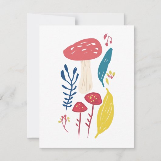 Schattigee paddenstoelillustratie notitiekaartje (Voorkant)