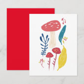 Schattigee paddenstoelillustratie notitiekaartje (Voorkant / Achterkant)